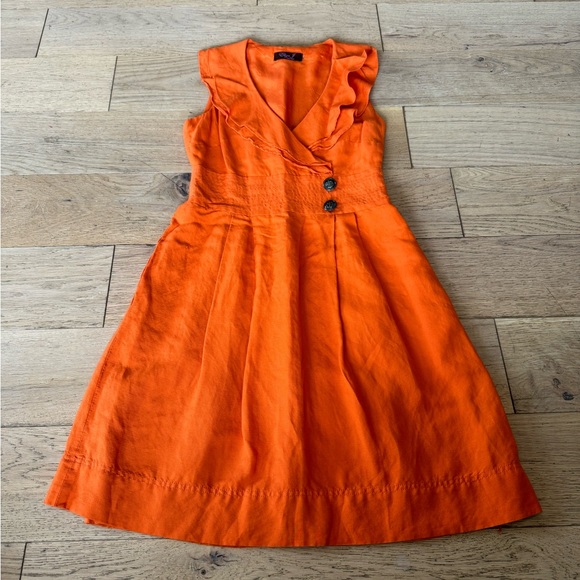 Eliza J Linen Blend MIDI Length Dress‎ - Picture 1 of 12